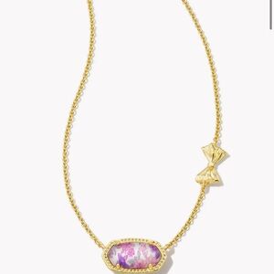 Kendra Scott x LoveShackFancy gold Elisa necklace in purple Iris